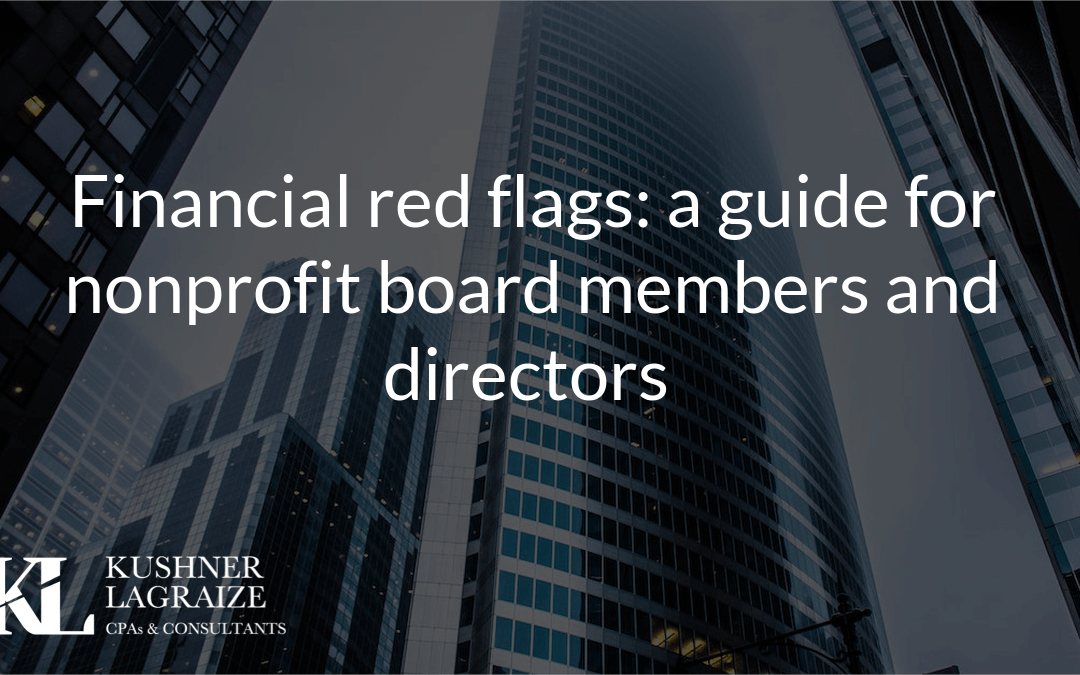 Financial red flags: a guide for nonprofit board members and directors 