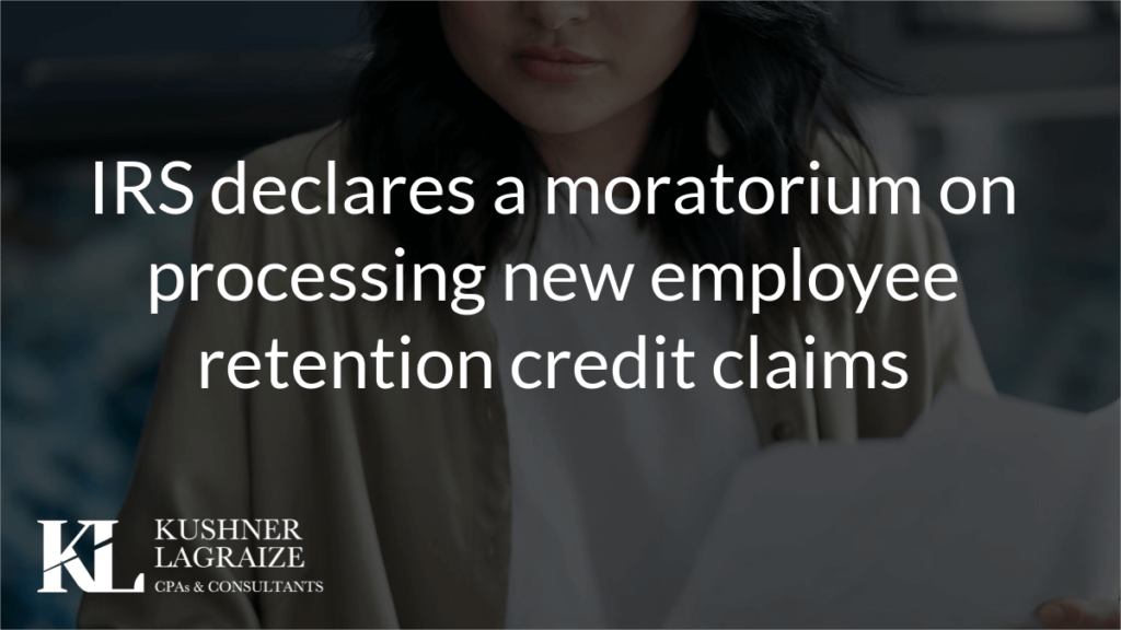 IRS declares a moratorium on processing new employee retention credit claims