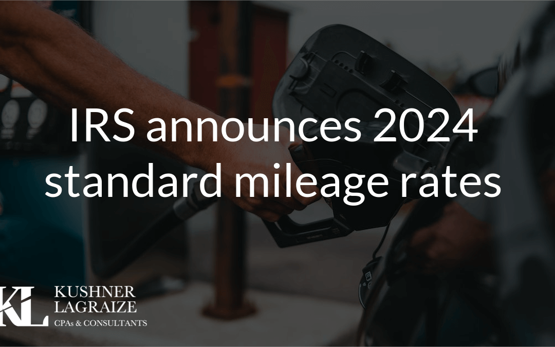 IRS announces 2024 standard mileage rates