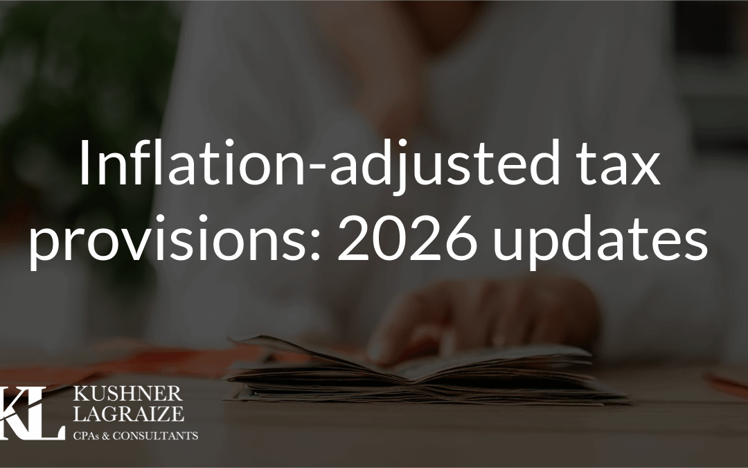 Inflation-adjusted tax provisions: 2026 updates